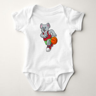 Koala at Basketball Sports Baby Bodysuit