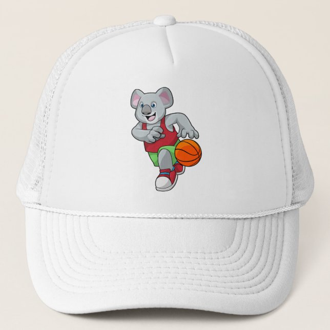Koala at Basketball Sports Trucker Hat (Front)
