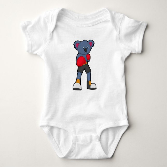 Koala at Boxing with Boxing gloves Baby Bodysuit (Front)