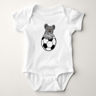 Koala at Soccer Sports Baby Bodysuit