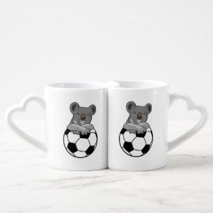 Koala at Soccer Sports Coffee Mug Set