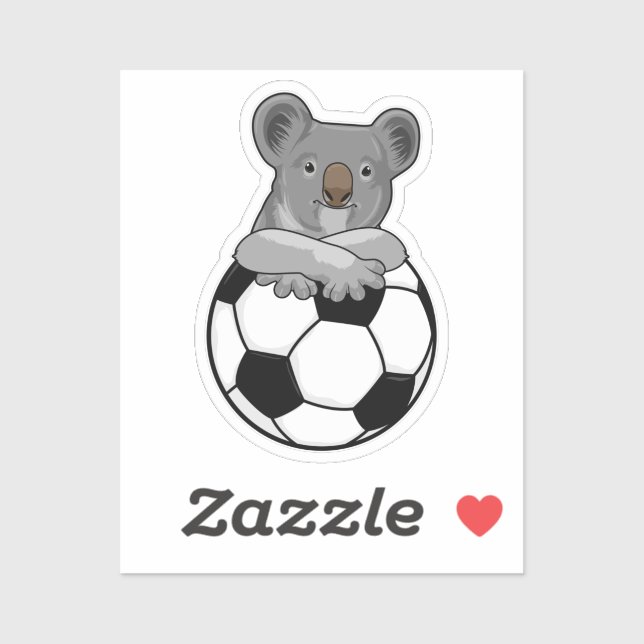 Koala at Soccer Sports Sticker (Sheet)