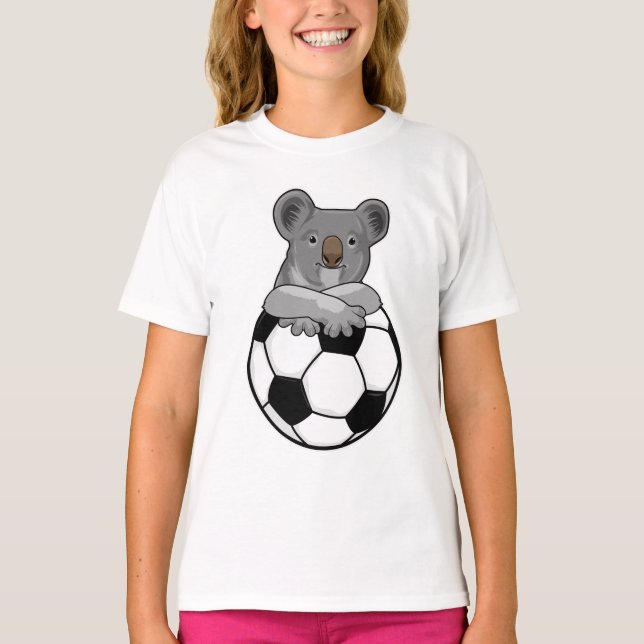 Koala at Soccer Sports T-Shirt (Front)