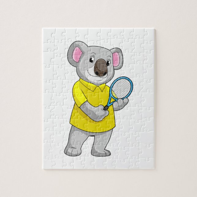 Koala at Tennis with Tennis racket Jigsaw Puzzle (Vertical)