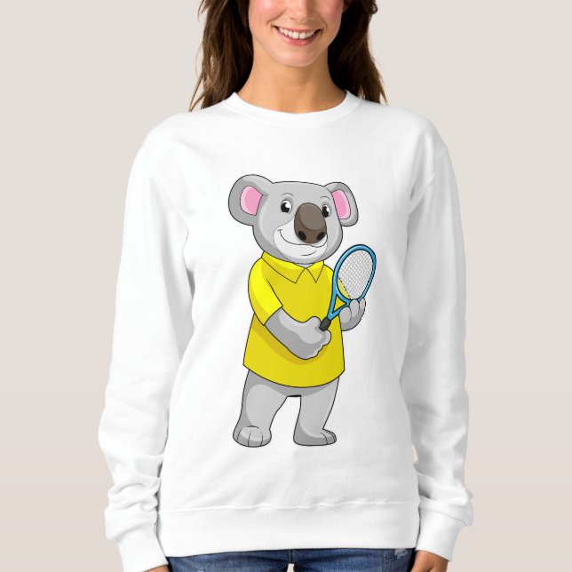 Koala at Tennis with Tennis racket Sweatshirt (Front)