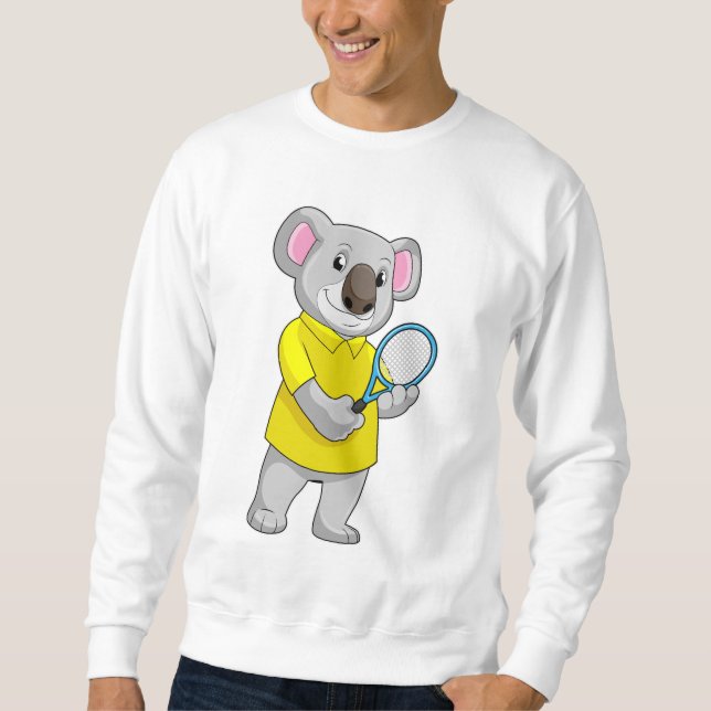Koala at Tennis with Tennis racket Sweatshirt (Front)