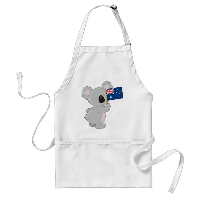 Koala Australian Flag Adult Apron (Front)