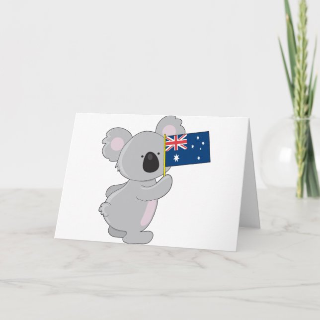 Koala Australian Flag Card (Front)