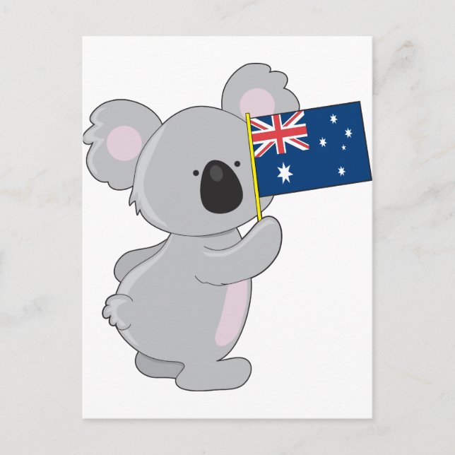Koala Australian Flag Postcard (Front)
