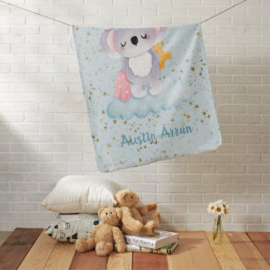 Koala Baby On A Cloud Baby Blanket