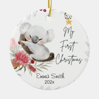 Koala Baby’s First Christmas Personalized Ornament