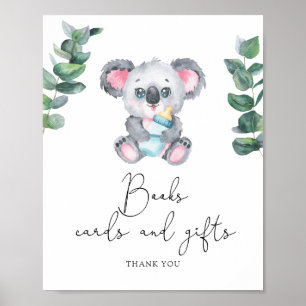 Koala baby shower - books cards and gifts poster