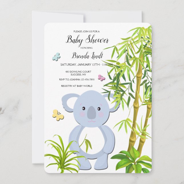 Koala Baby Shower Invitation (Front)