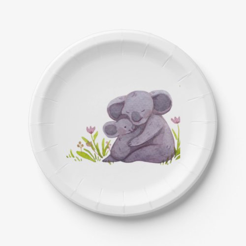 Koala babyshower paper plates