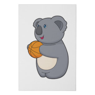 Koala Basketball player Basketball Faux Canvas Print