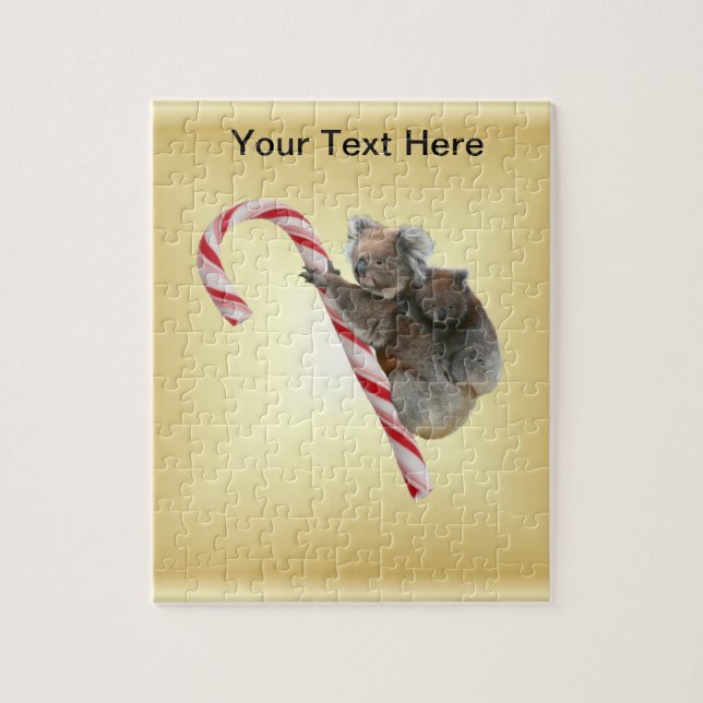 Koala Bear and Joey Cub Candy Cane Jigsaw Puzzle (Vertical)