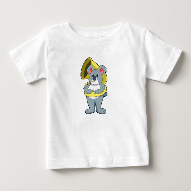 Koala bear at Music with Saxophone.PNG Baby T-Shirt (Front)