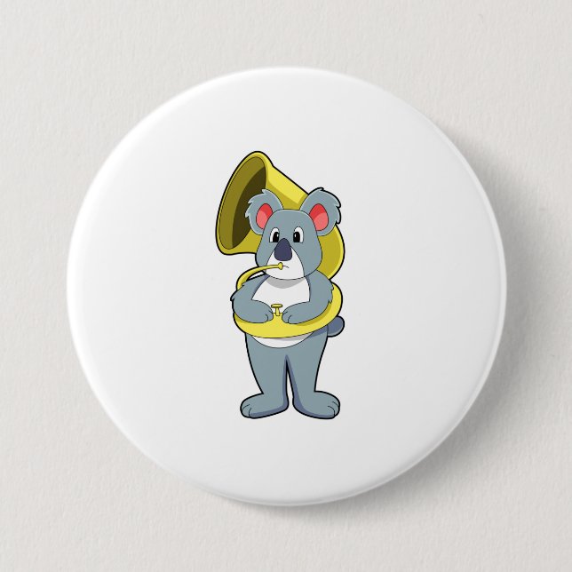 Koala bear at Music with Saxophone.PNG Button (Front)