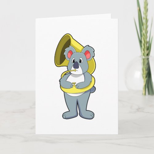 Koala bear at Music with SaxophonePNG Card