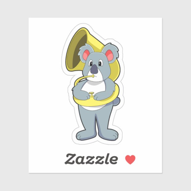 Koala bear at Music with Saxophone.PNG Sticker (Sheet)
