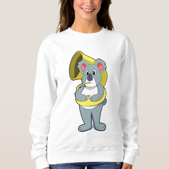 Koala bear at Music with Saxophone.PNG Sweatshirt (Front)