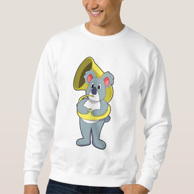 Koala bear at Music with Saxophone.PNG Sweatshirt (Front)