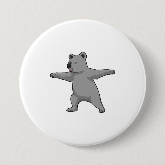 Koala bear at Yoga Fitness Button (Front)