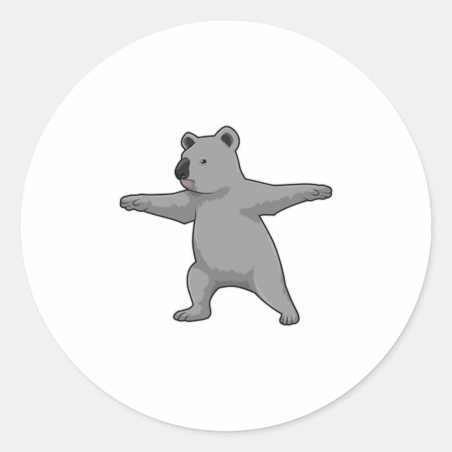 Koala bear at Yoga Fitness Classic Round Sticker (Front)