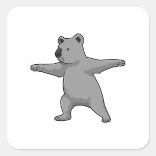 Koala bear at Yoga Fitness Square Sticker