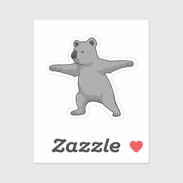 Koala bear at Yoga Fitness Sticker (Sheet)