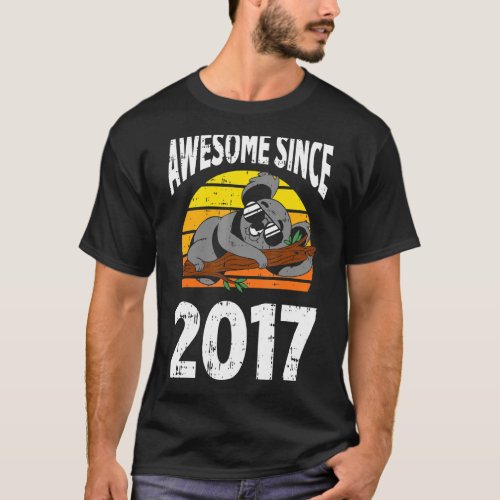 Koala Bear Awesome Since 2017 5th Birthday 5 Years T_Shirt