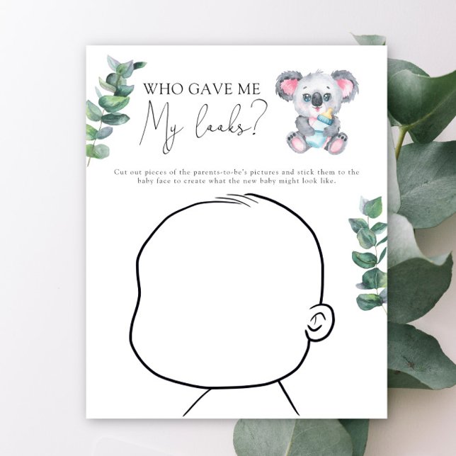 Koala bear baby shower Baby face game (Creator Uploaded)
