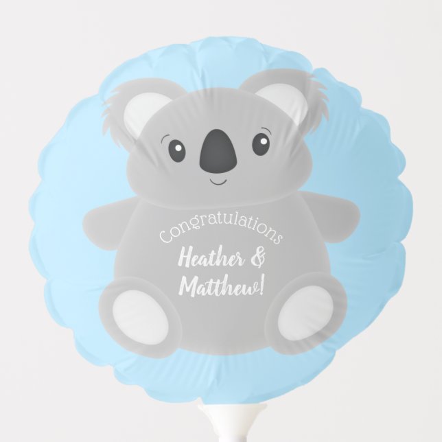 Koala Bear Baby Shower Balloon (Front)