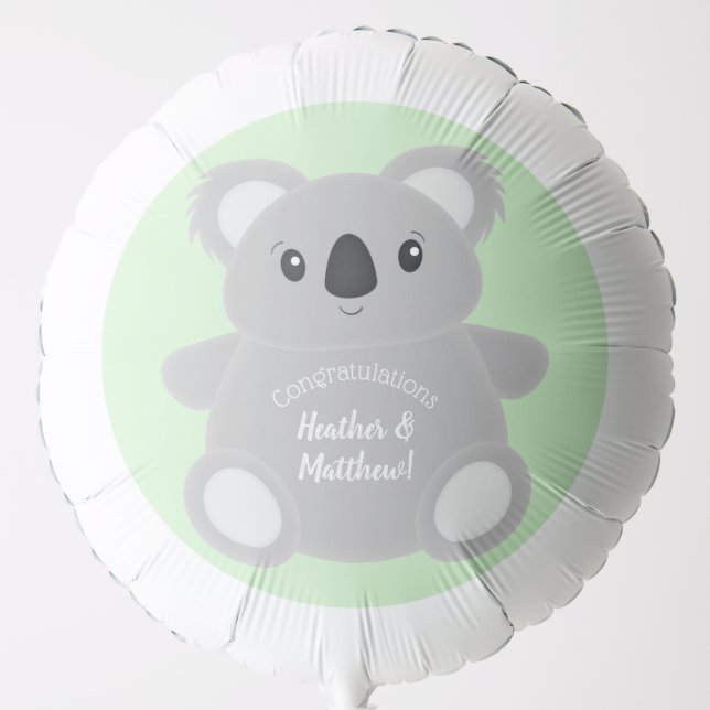 Koala Bear Baby Shower Balloon (Front)