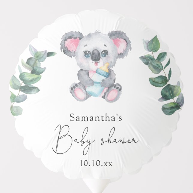 Koala Bear Baby Shower Balloon (Front)