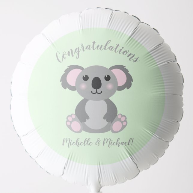 Koala Bear Baby Shower Balloon (Front)