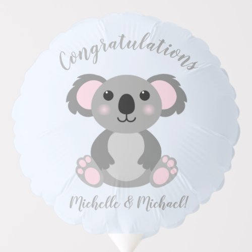 Koala Bear Baby Shower Blue Boy Balloon