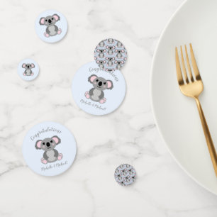 Koala Bear Baby Shower Blue Boy Confetti