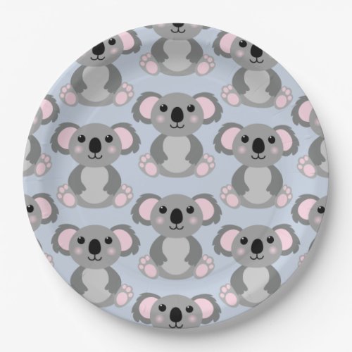 Koala Bear Baby Shower Blue Boy Paper Plates