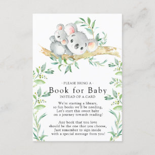 Koala Bear Baby Shower Book for Baby Card