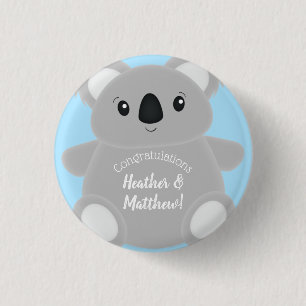 Koala Bear Baby Shower Button