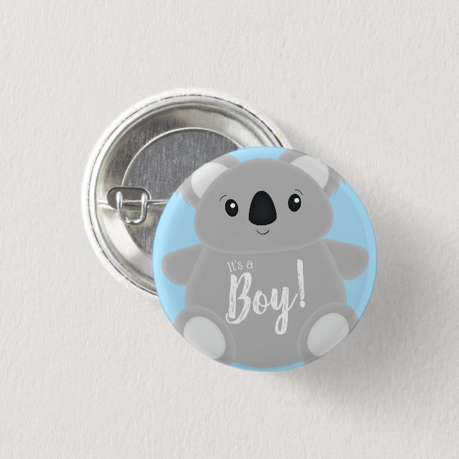 Koala Bear Baby Shower Button (Front & Back)
