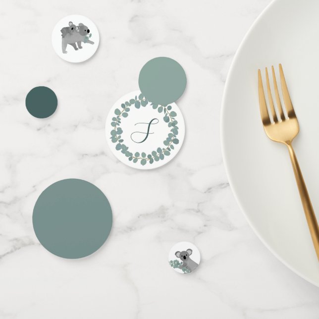 Koala Bear Baby Shower Custom Initial Confetti (Group)