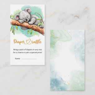 Koala Bear Baby Shower Diaper Raffle Enclosure Card