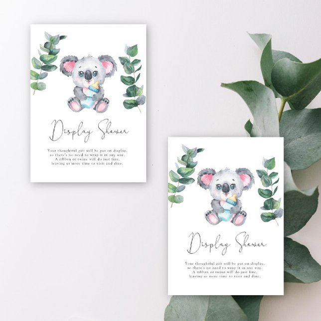 Koala Bear baby shower - Display shower Enclosure Card (Creator Uploaded)