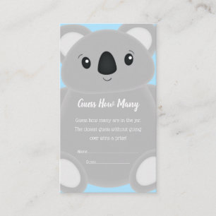 Koala Bear Baby Shower Enclosure Card