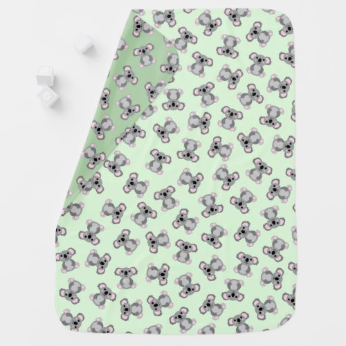 Koala Bear Baby Shower Green Gender Neutral Baby Blanket