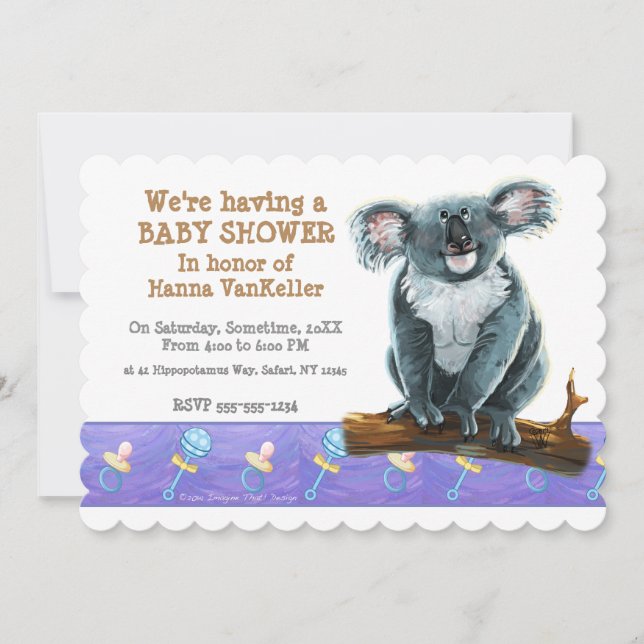 Koala Bear Baby Shower Invitation (Front)