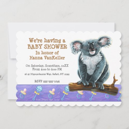 Koala Bear Baby Shower Invitation
