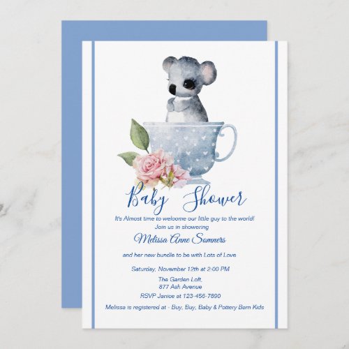 Koala Bear Baby Shower Invitation